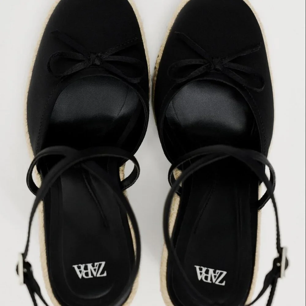 Zara Satin Wedge Shoe